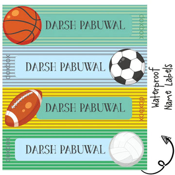 Waterproof Labels - SPORTS-  Pack of 88 labels - PREPAID ONLY