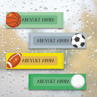 Waterproof Labels - SPORTS - Pack of 88 labels - PREPAID ONLY
