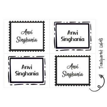 Transparent Labels - Stamp Frame - Pack of 72 Tags - PREPAID ONLY