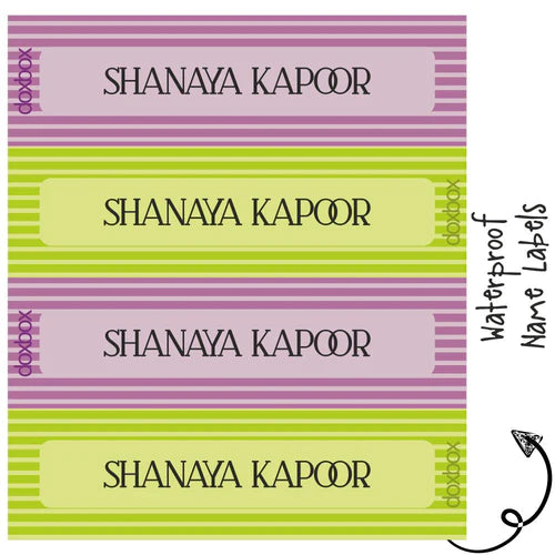 Waterproof Labels - STRIPES - Pack of 88 labels - PREPAID ONLY