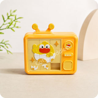 2-in-1 Mini TV Slide Puzzle & Abacus Toy for Kids | Dino & Duck