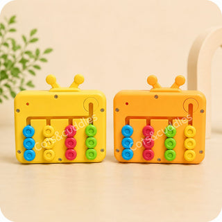 2-in-1 Mini TV Slide Puzzle & Abacus Toy for Kids | Dino & Duck