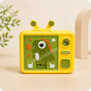 2-in-1 Mini TV Slide Puzzle & Abacus Toy for Kids | Dino & Duck