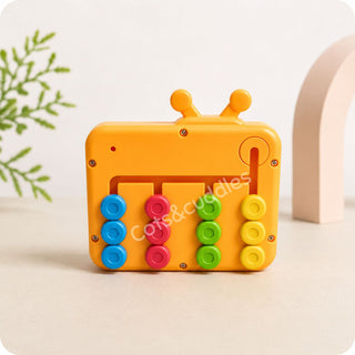 2-in-1 Mini TV Slide Puzzle & Abacus Toy for Kids | Dino & Duck