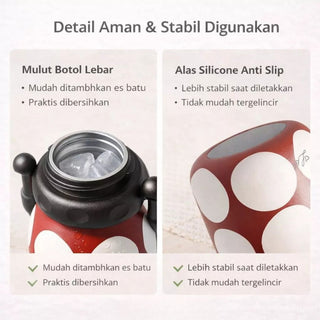 Kawaii Stainless Steel Insulated Water Bottle 700ml with Carabiner & Lanyard