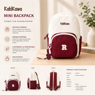 KakiKawa Mini Backpack – Cute Compact Bag for Kids & Teens | Perfect Gift