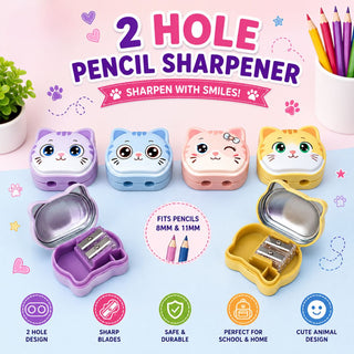 Kawaii Cat 2-Hole Pencil Sharpener