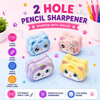 Kawaii Cat 2-Hole Pencil Sharpener