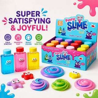 Funny Slime Bottles for Kids – Squeeze & Play Sensory Toy Set (6 Colors)