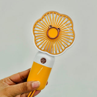 Cute Flower Mini Handheld Fan – USB Rechargeable Portable Fan (Multicolor)