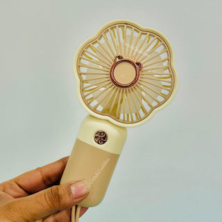 Cute Flower Mini Handheld Fan – USB Rechargeable Portable Fan (Multicolor)