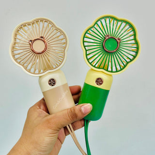 Cute Flower Mini Handheld Fan – USB Rechargeable Portable Fan (Multicolor)