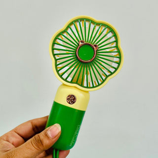 Cute Flower Mini Handheld Fan – USB Rechargeable Portable Fan (Multicolor)