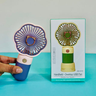 Cute Flower Mini Handheld Fan – USB Rechargeable Portable Fan (Multicolor)