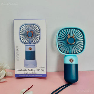 Cute Bunny Mini Handheld Fan with Lanyard | USB Rechargeable Portable Fan for Kids