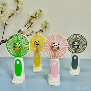 Cute Panda Mini Handheld Fan for Kids – USB Rechargeable Portable Desk Fan