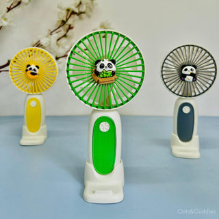 Cute Panda Mini Handheld Fan for Kids – USB Rechargeable Portable Desk Fan