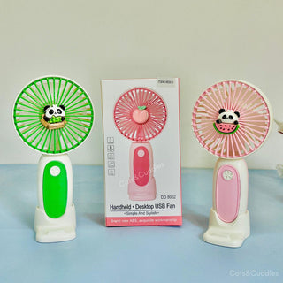 Cute Panda Mini Handheld Fan for Kids – USB Rechargeable Portable Desk Fan