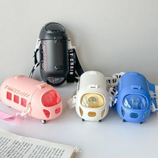 Bullet Train-Shaped Kids Water Bottle with Strap – 680ml