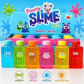Funny Slime Bottles for Kids – Squeeze & Play Sensory Toy Set (6 Colors)