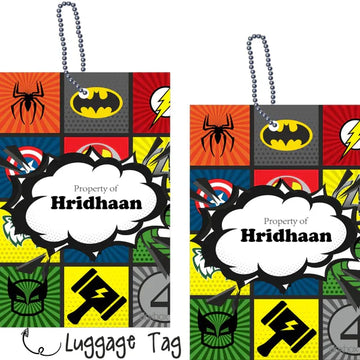 Luggage Tags -Superhero- Pack of 2 Tags - PREPAID ONLY