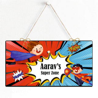 Personalised Door Sign - Superhero Zone (PREPAID ONLY) (Dispatch in 5-6 Days)