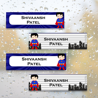 Waterproof Labels - Superman - Pack of 88 labels - PREPAID ONLY (Dispatch in 5-6 Days)
