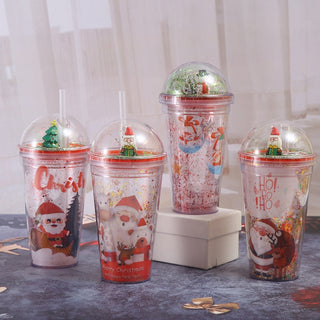 Christmas Theme 450ml Glittery Sipper for Kids (Random)