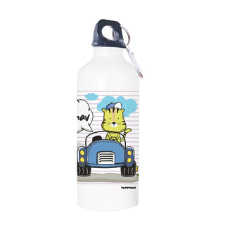 Personalised Water bottle - Tiger On The Car (PREPAID ONLY)