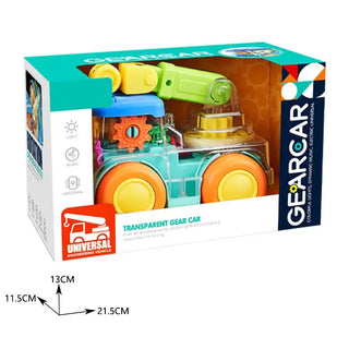 Transparent Light-Up Gear Engineering Vehicle Toy