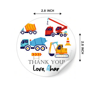 Round Thank You label - Transport (24 Pcs) (PREPAID ONLY) (Dispatch in 5-6 Days)