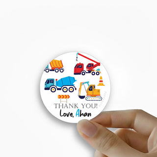 Round Thank You label - Transport (24 Pcs) (PREPAID ONLY) (Dispatch in 5-6 Days)