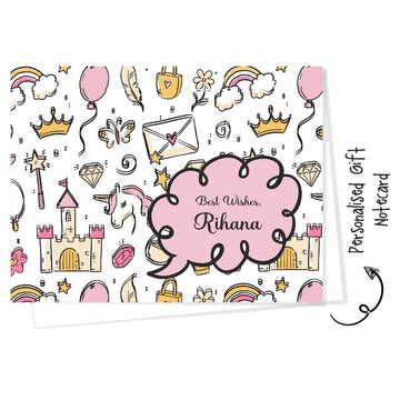 Personalised Gift Notecard - Unicorn Princess (18pcs) (PREPAID ONLY)
