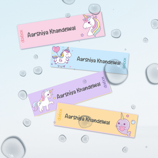Waterproof Labels - Unicorn Fun -  Pack of 88 labels - PREPAID ONLY