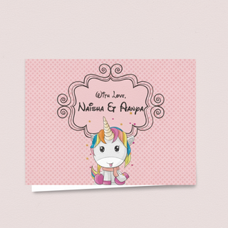 Personalised Gift Notecard - Unicorn Pattern (18pcs) (PREPAID ONLY) (Dispatch in 5-6 Days)
