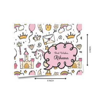 Personalised Gift Notecard - Unicorn Princess (18pcs) (PREPAID ONLY) (Dispatch in 5-6 Days)