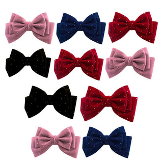 (Pack of 10) Velvet Bow Design Alligator Hair Clip for Return Gift (Prepaid Only)