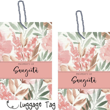 Luggage Tag - Watercolour Floral - Pack of 2 Tags - PREPAID ONLY