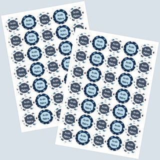 Round Waterproof Labels - Whale (77 Pcs) (PREPAID ONLY) (Dispatch in 5-6 Days)