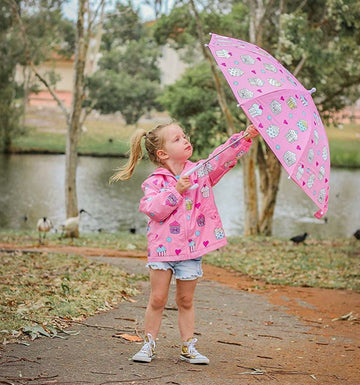 Color Changing Umbrella for Kids Magic Umbrella for Kids (Pink Cupcake)