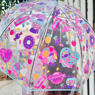 Premium Quality Candy Theme Printed Transparent Umbrella For Kids