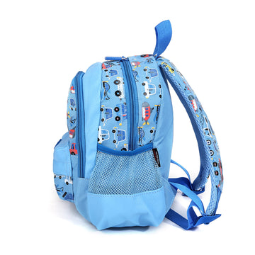 Vehicles Design Backpack with Front Pocket for Kids
