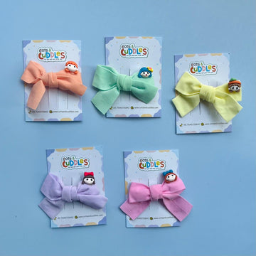 Cute Girl on Bow Hair Clip for Kids (1pc)