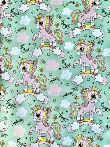 Beautiful Colorful Unicorn printed Gift Wrap- Set of 10 (Sea Green)