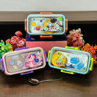 Kids Stainless Steel 530ml Lunch Box with 150ml Sauce Bowl