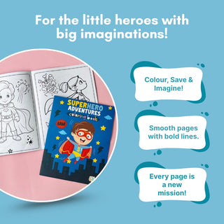 Cots and Cuddles Cartoon Colouring Book for Kids (Superhero)