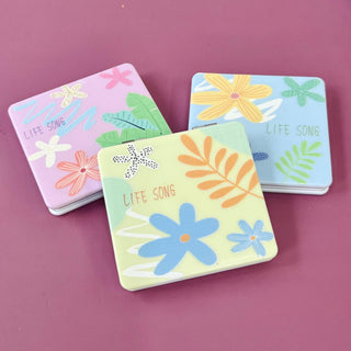 Flower Design Pocket Size Square Compact Mirror (Random) 1pc