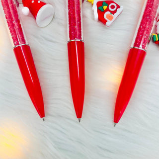 Christmas Theme Diamond Filled Ball Pen with Keychain