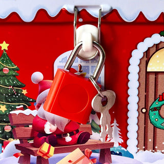 Christmas House Tin Gift Box with Lock (Random Color)