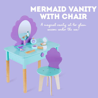 Cots and Cuddles Premium Quality Wooden Makeup Mermaid Dressing Table For Kids